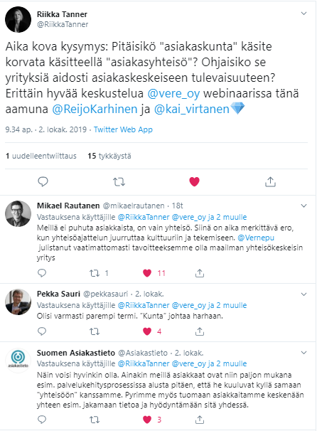 Vere Oy:n webinaarista sanottua